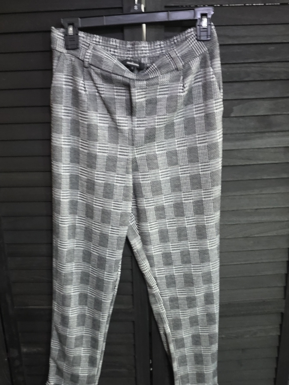 Ambiance Gray Plaid Women's Dress Pants